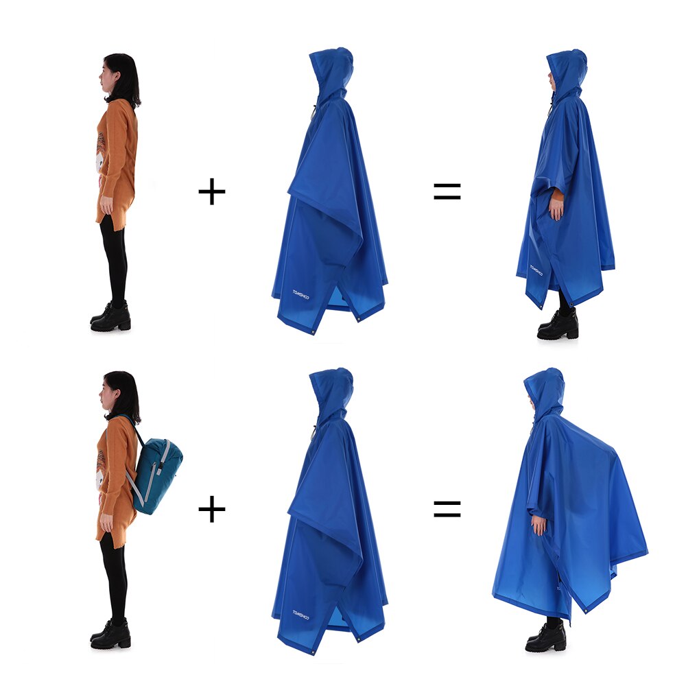 Cheap Goat Tents TOMSHOO Multifunctional Lightweight Raincoat with Hood Outdoor Rain Cover Poncho Camping Picnic Sunshine Canopy Shelter Mat Tents 